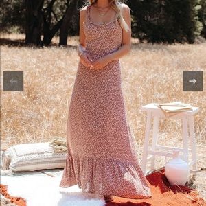 VICI MELROSE FLORAL RUFFLE MAXI DRESS